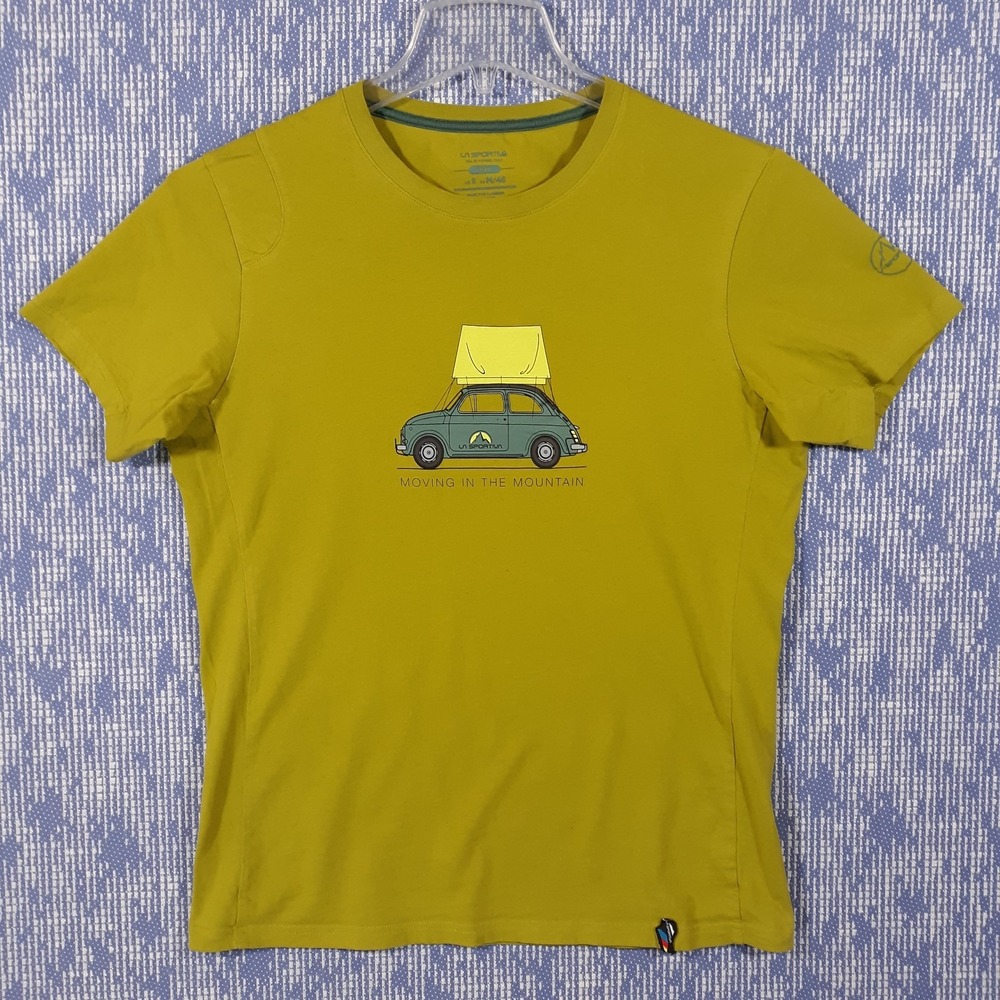 La Sportiva T-Shirt Mens Small US Outdoor Green Mountain Climbing Organic Cotton